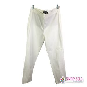 Talbots Chatham Women's Pants High Rise White Cotton Stretch Straight Leg Sz 10